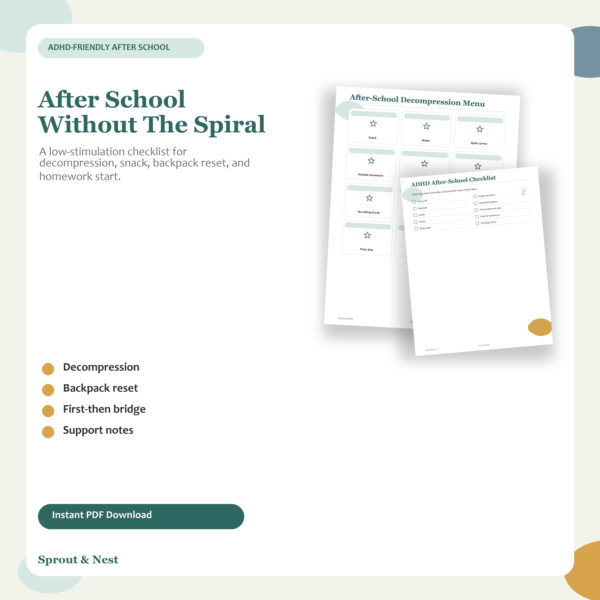 ADHD After School Routine Checklist Printable featured image