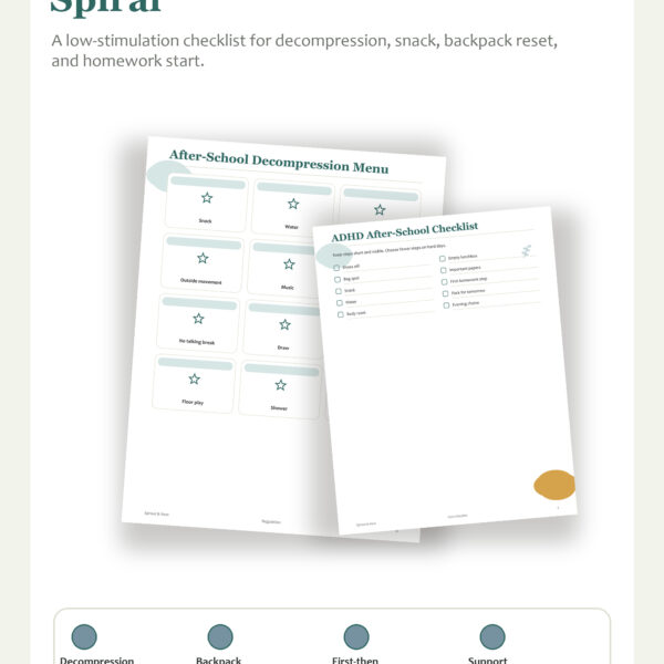ADHD After School Routine Checklist Printable Pinterest pin image