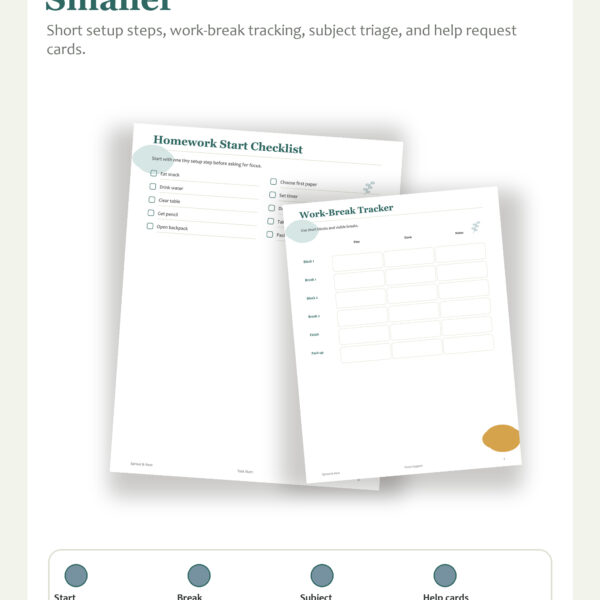 ADHD Homework Routine Checklist Printable Pinterest pin image