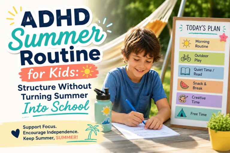 ADHD summer routine for kids - summer family routine guide
