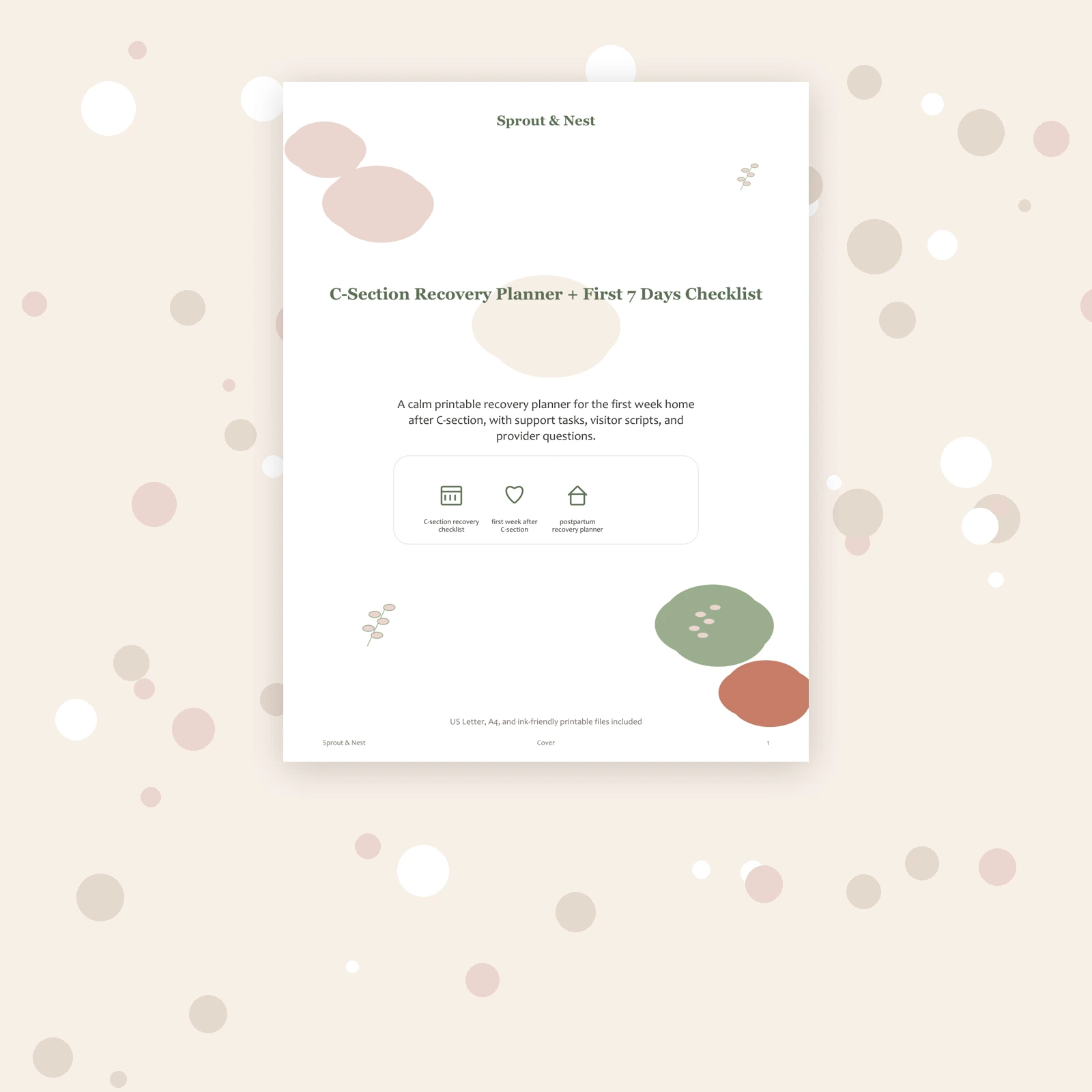C-Section Recovery Planner + First 7 Days Checklist featured square 1600