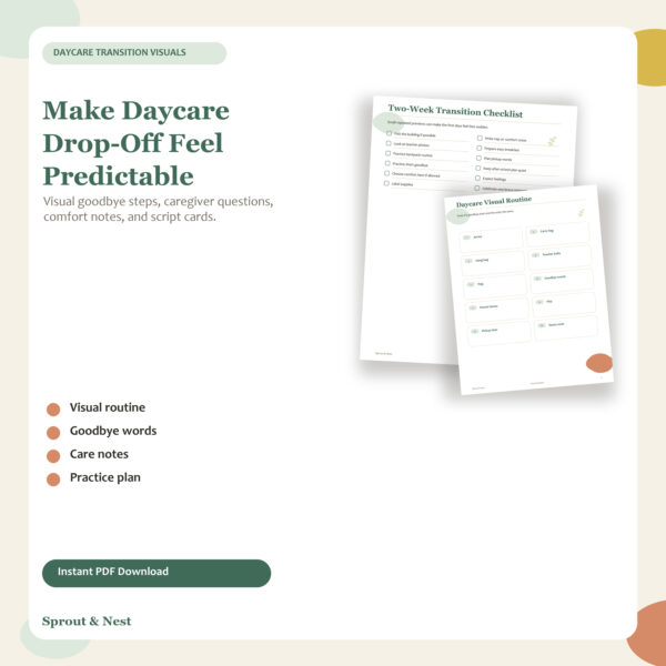 Daycare Transition Visual Schedule Printable featured image