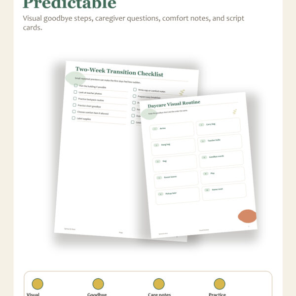 Daycare Transition Visual Schedule Printable Pinterest pin image