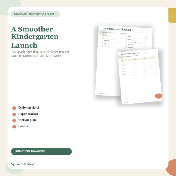 Kindergarten Backpack Checklist Printable featured image
