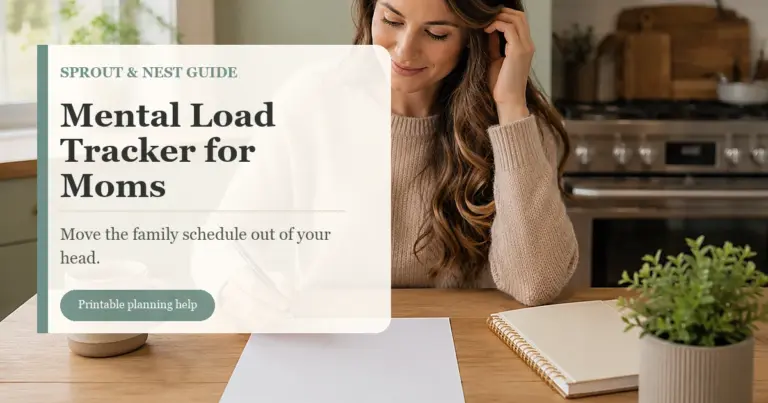 Mental load tracker for moms guide about family planning weekly schedules and invisible work