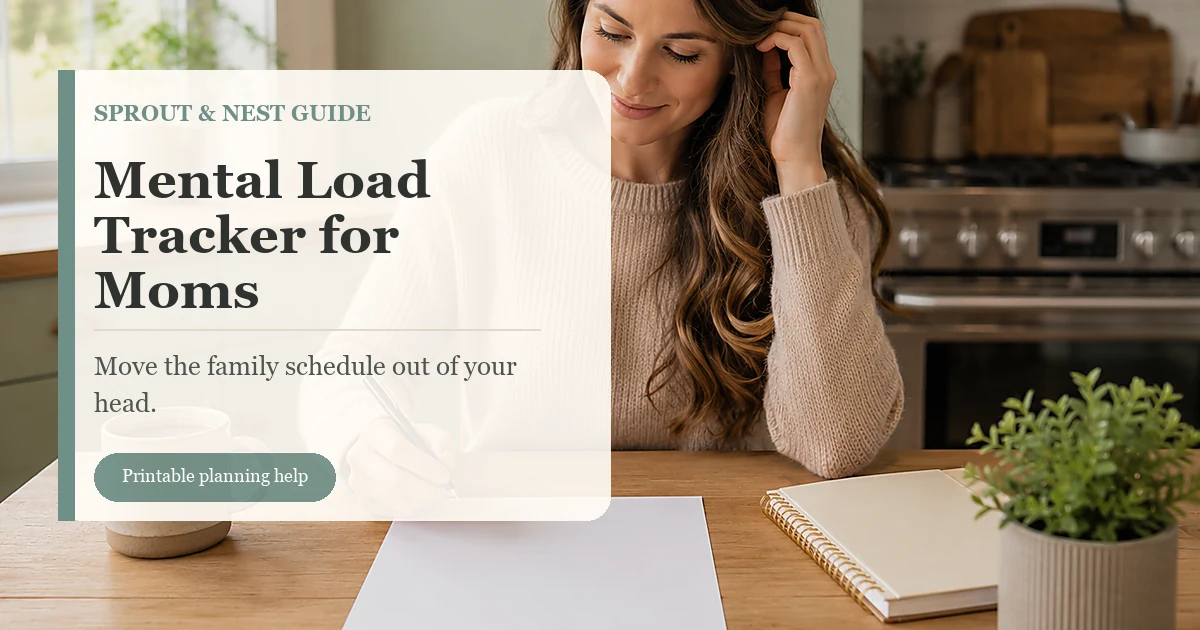 Mental load tracker for moms guide about family planning weekly schedules and invisible work