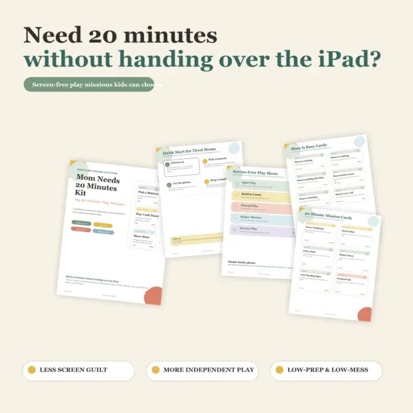 Mom Needs 20 Minutes Kit screen-free activity cards printable product preview