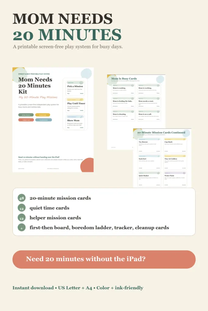 Mom Needs 20 Minutes Kit inside pages preview