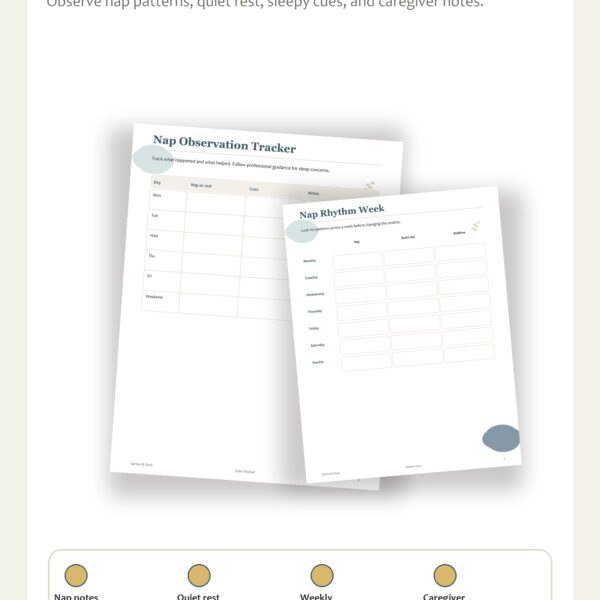 Nap Transition Tracker Printable Pinterest pin image