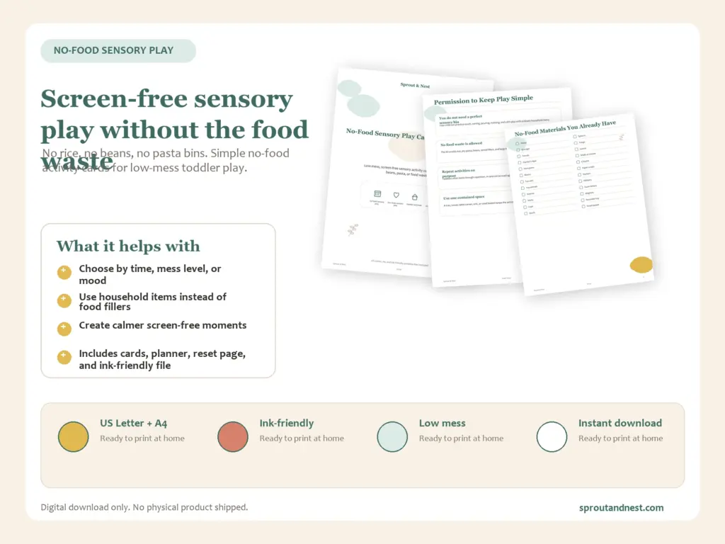 No-Food Sensory Play Cards for Toddlers inside pages preview