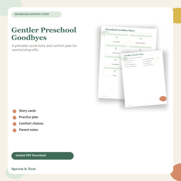 Preschool Separation Anxiety Social Story Printable featured image