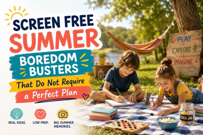 screen free summer boredom busters - summer family routine guide