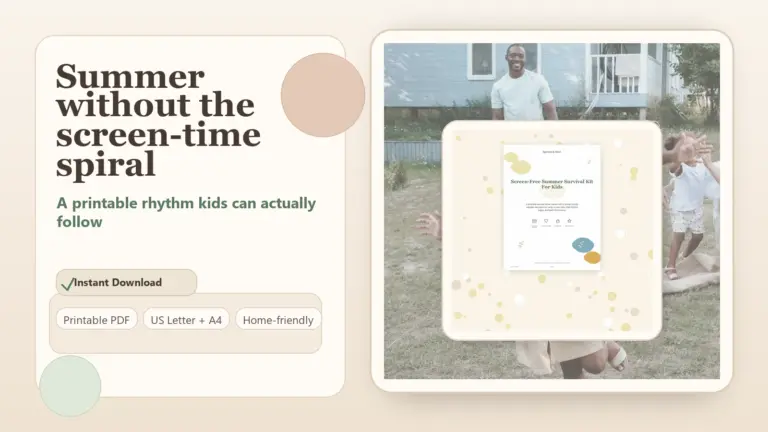 screen-free summer routine for kids
