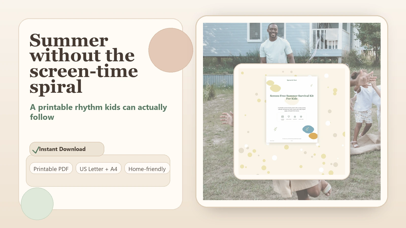 screen-free summer routine for kids