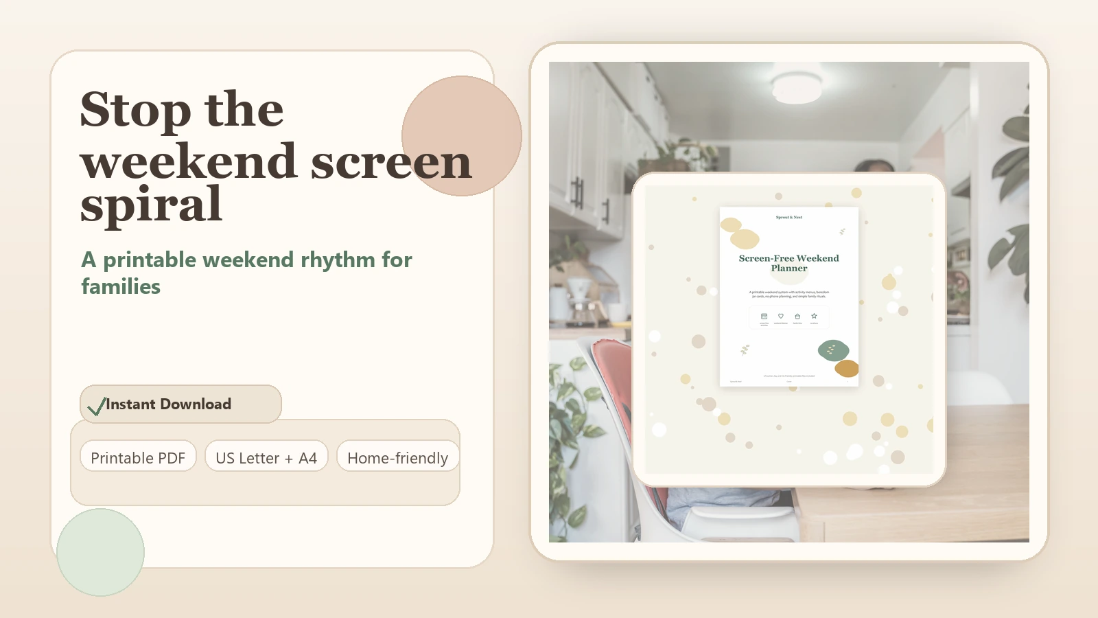 screen-free weekend planner
