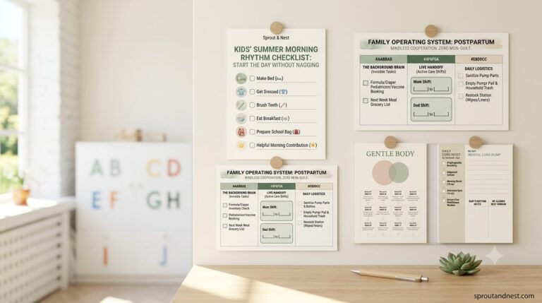 summer morning routine checklist for kids - summer family routine guide