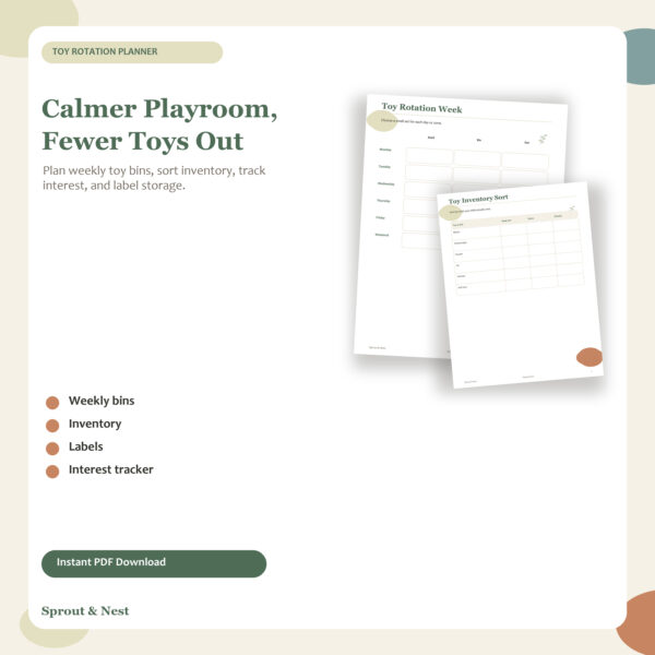 Toddler Toy Rotation Planner Printable featured image