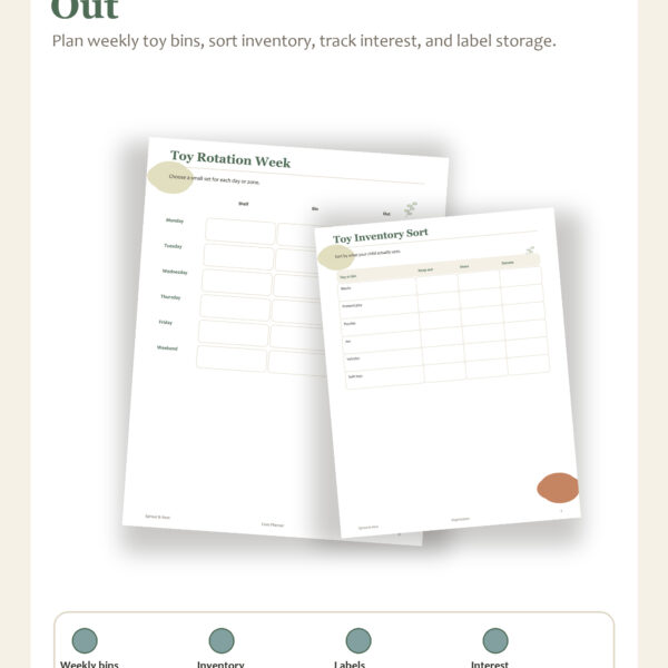 Toddler Toy Rotation Planner Printable Pinterest pin image