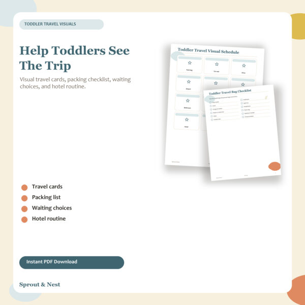 Toddler Travel Visual Schedule Printable featured image