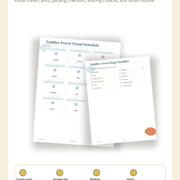 Toddler Travel Visual Schedule Printable Pinterest pin image