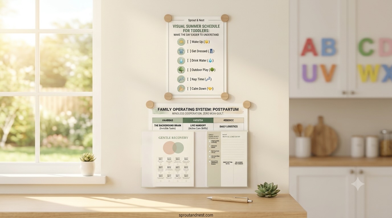 visual summer schedule for toddlers - summer family routine guide