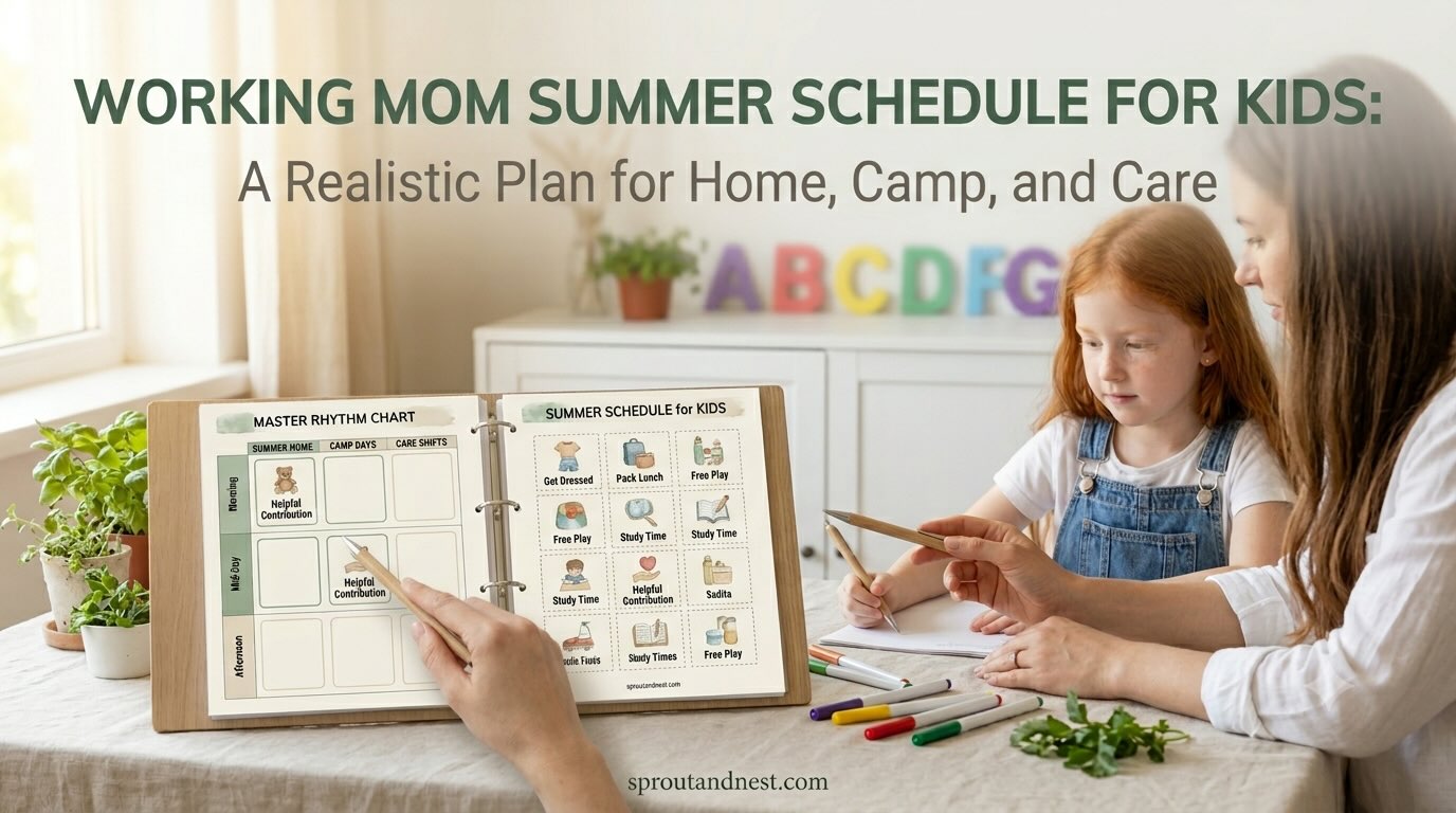working mom summer schedule for kids - summer family routine guide